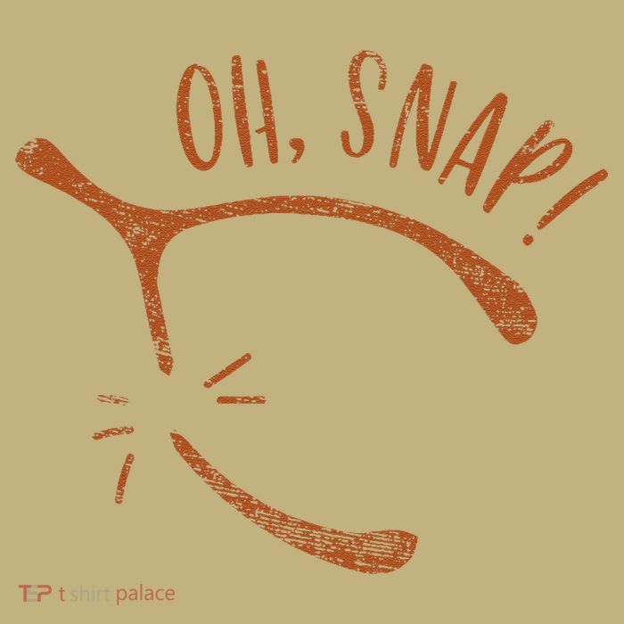 Oh Snap! Funny Turkey Day Print Wishbone Happy Thanksgiving Button