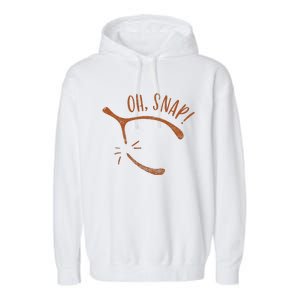 Oh Snap! Funny Turkey Day Print Wishbone Happy Thanksgiving Garment-Dyed Fleece Hoodie