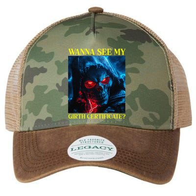 Oddly Specific Funny Girth Certificate Legacy Tie Dye Trucker Hat