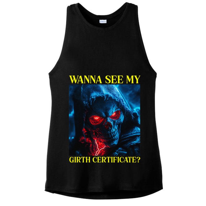 Oddly Specific Funny Girth Certificate Ladies PosiCharge Tri-Blend Wicking Tank