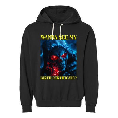Oddly Specific Funny Girth Certificate Garment-Dyed Fleece Hoodie