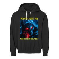 Oddly Specific Funny Girth Certificate Garment-Dyed Fleece Hoodie