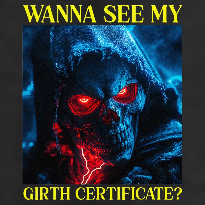 Oddly Specific Funny Girth Certificate Garment-Dyed Fleece Hoodie