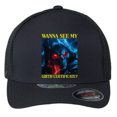 Oddly Specific Funny Girth Certificate Flexfit Unipanel Trucker Cap