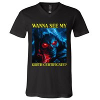 Oddly Specific Funny Girth Certificate V-Neck T-Shirt