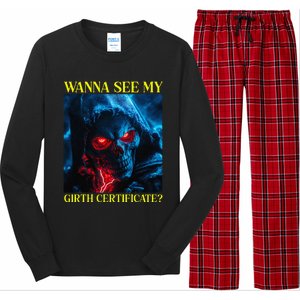 Oddly Specific Funny Girth Certificate Long Sleeve Pajama Set