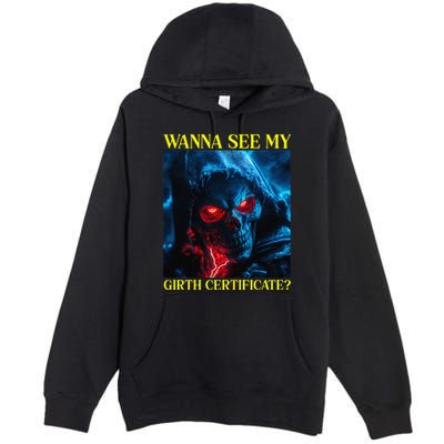 Oddly Specific Funny Girth Certificate Premium Pullover Hoodie