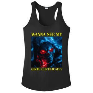 Oddly Specific Funny Girth Certificate Ladies PosiCharge Competitor Racerback Tank