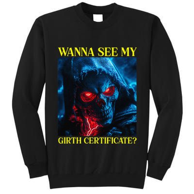 Oddly Specific Funny Girth Certificate Tall Sweatshirt