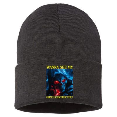 Oddly Specific Funny Girth Certificate Sustainable Knit Beanie