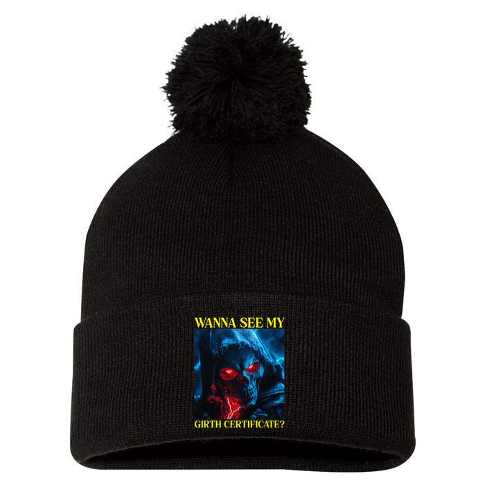 Oddly Specific Funny Girth Certificate Pom Pom 12in Knit Beanie