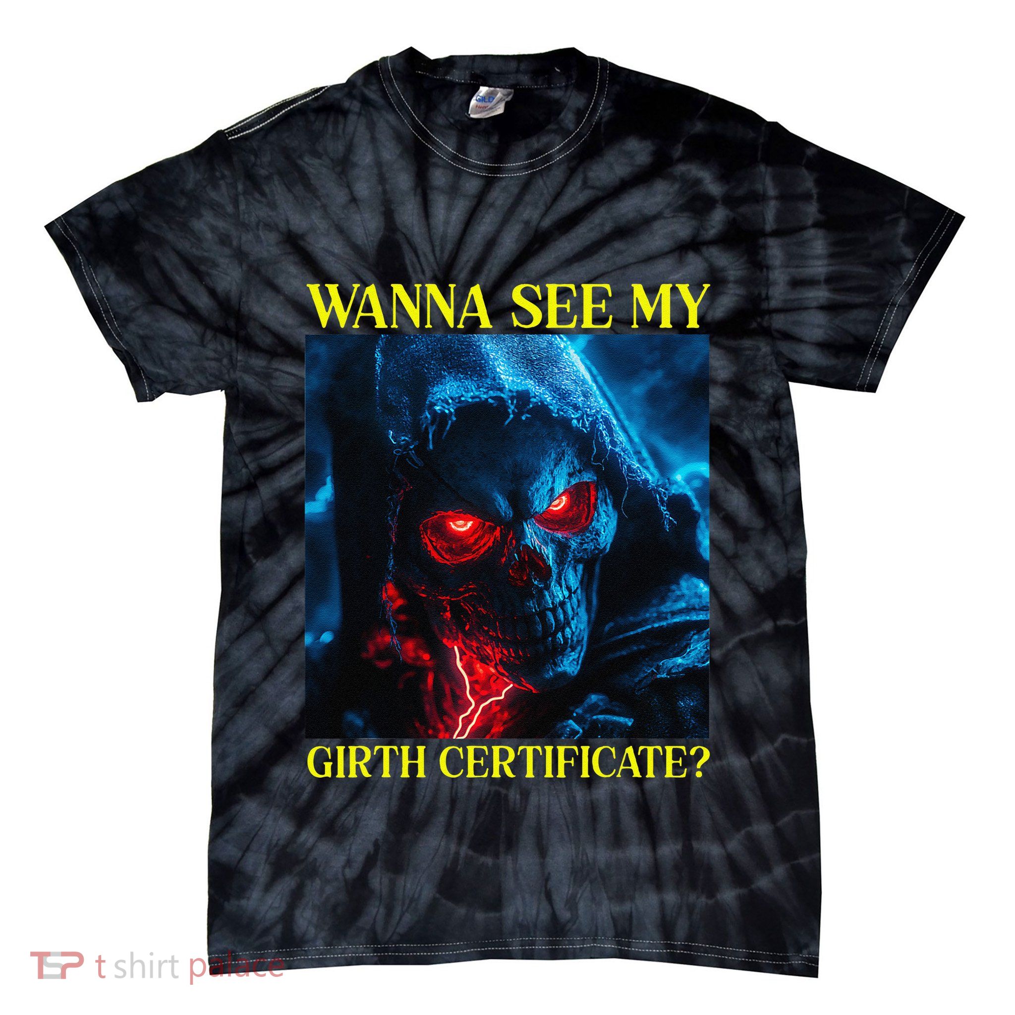 Oddly Specific Funny Girth Certificate Tie-Dye T-Shirt