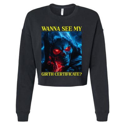 Oddly Specific Funny Girth Certificate Cropped Pullover Crew