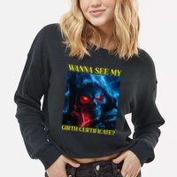 Oddly Specific Funny Girth Certificate Cropped Pullover Crew