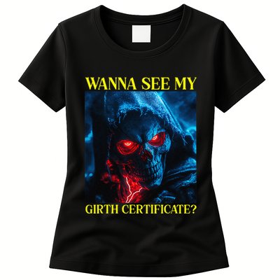 Oddly Specific Funny Girth Certificate Womens T-Shirt