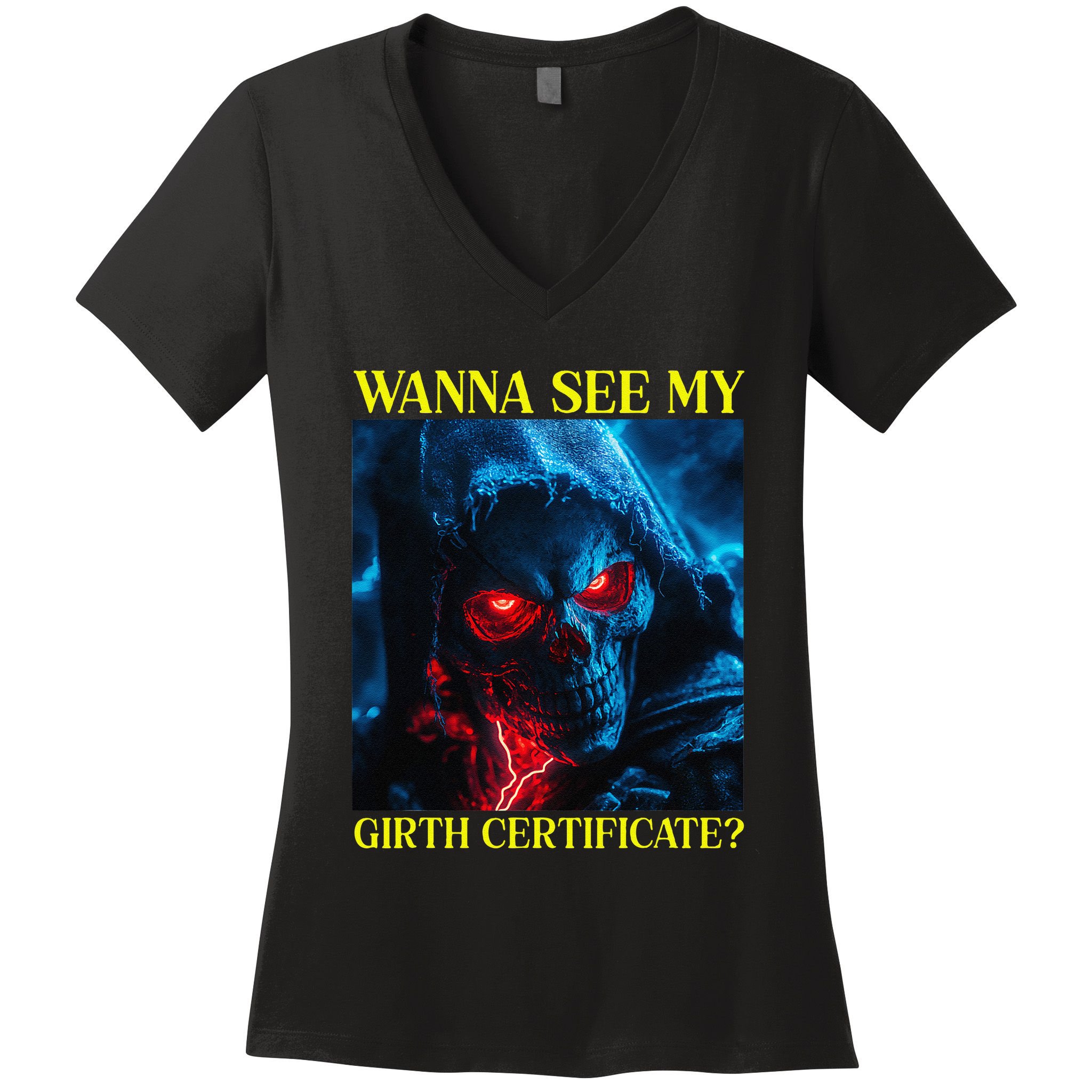 Oddly Specific Funny Girth Certificate Women's V-Neck T-Shirt