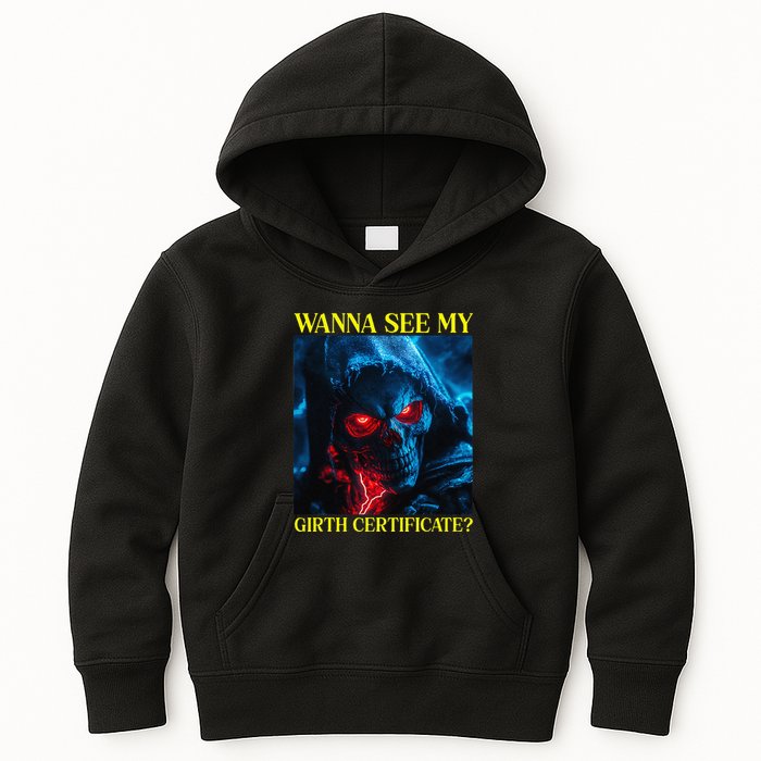 Oddly Specific Funny Girth Certificate Kids Hoodie