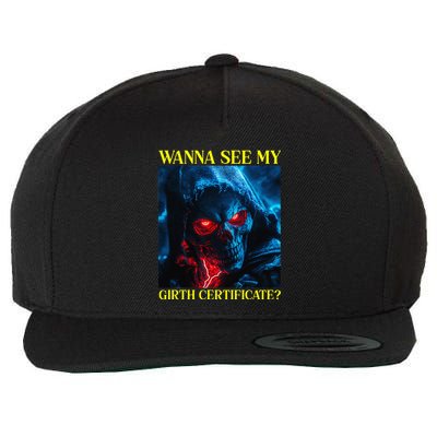 Oddly Specific Funny Girth Certificate Wool Snapback Cap