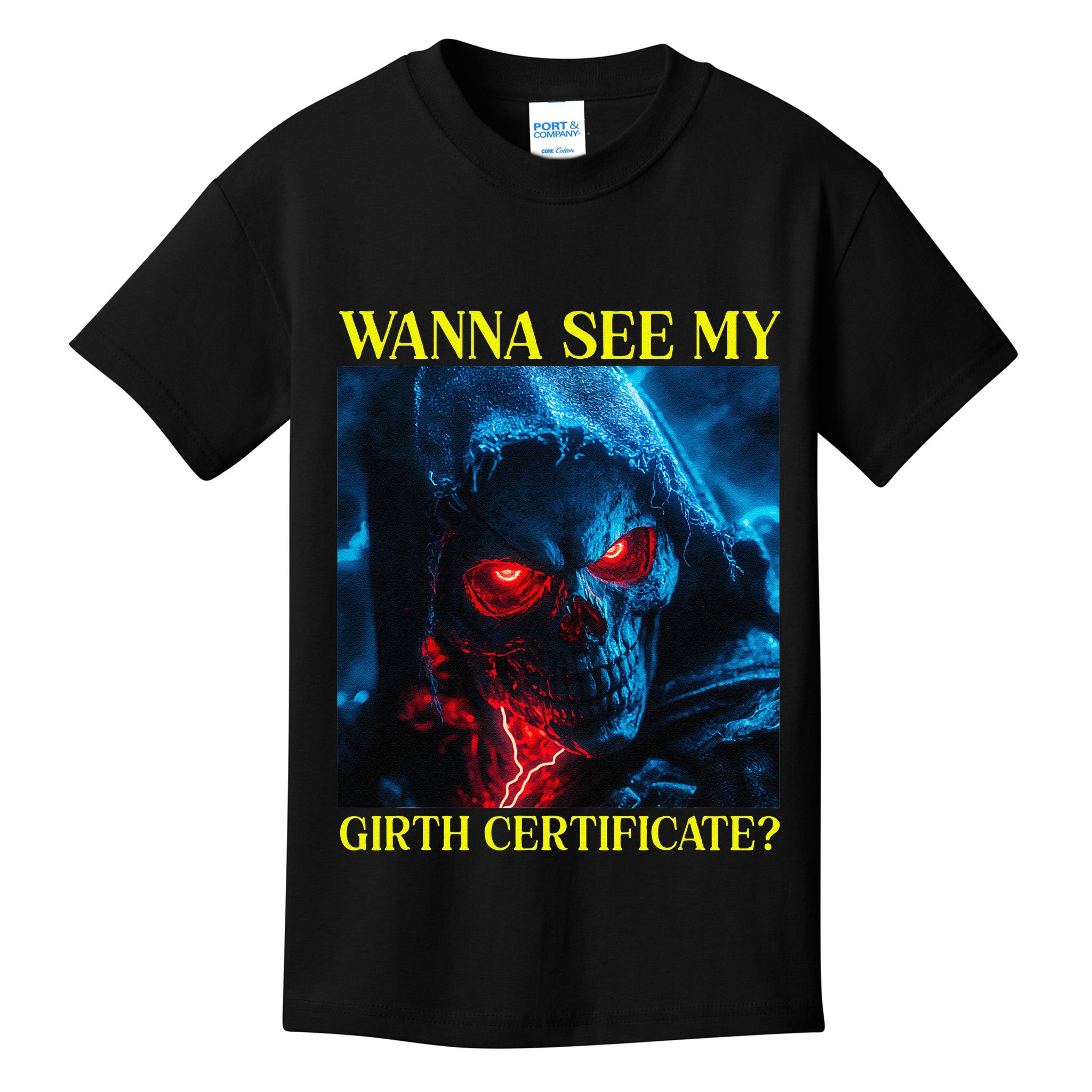 Oddly Specific Funny Girth Certificate Kids T-Shirt