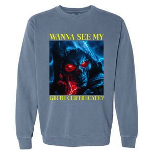 Oddly Specific Funny Girth Certificate Garment-Dyed Sweatshirt