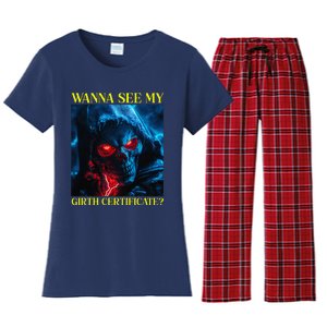 Oddly Specific Funny Girth Certificate Women's Flannel Pajama Set