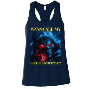 Oddly Specific Funny Girth Certificate Women's Racerback Tank