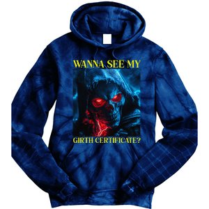 Oddly Specific Funny Girth Certificate Tie Dye Hoodie