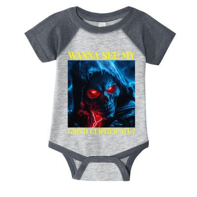 Oddly Specific Funny Girth Certificate Infant Baby Jersey Bodysuit