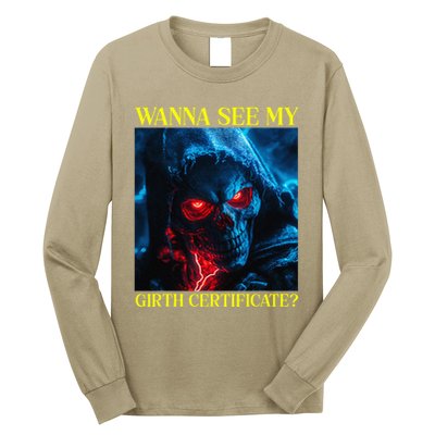 Oddly Specific Funny Girth Certificate Long Sleeve Shirt