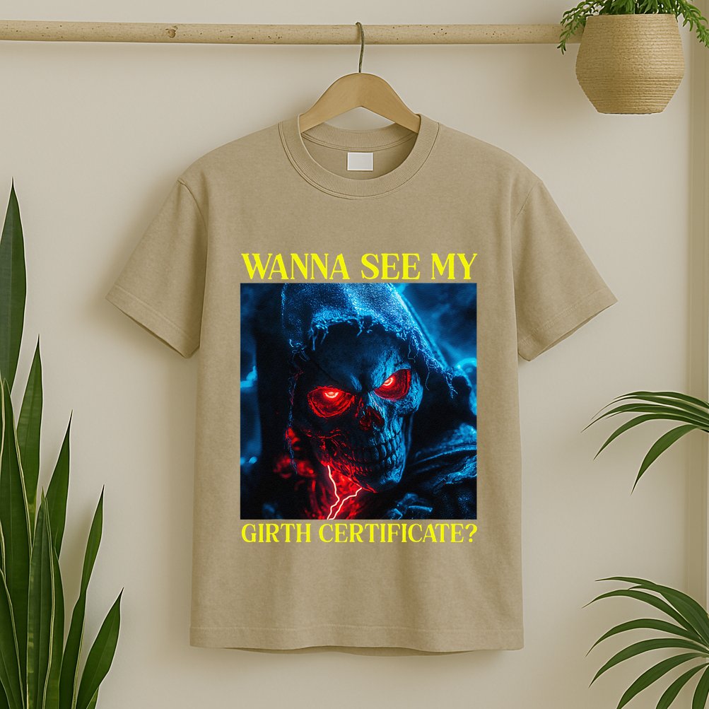 Oddly Specific Funny Girth Certificate T-Shirt