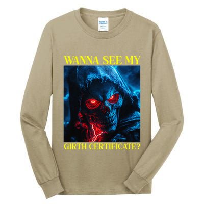 Oddly Specific Funny Girth Certificate Tall Long Sleeve T-Shirt