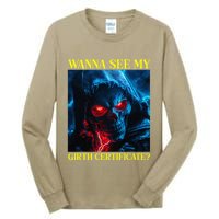 Oddly Specific Funny Girth Certificate Tall Long Sleeve T-Shirt