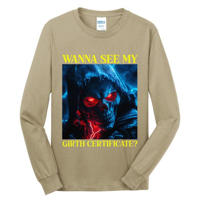 Oddly Specific Funny Girth Certificate Tall Long Sleeve T-Shirt