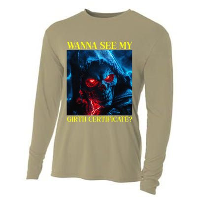 Oddly Specific Funny Girth Certificate Cooling Performance Long Sleeve Crew