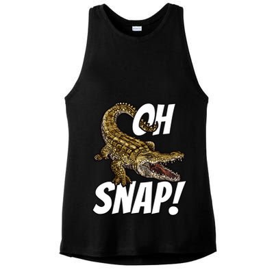 Oh Snap Funny Alligator Gator Crocodile Graphic Adults Ladies PosiCharge Tri-Blend Wicking Tank