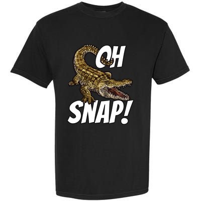 Oh Snap Funny Alligator Gator Crocodile Graphic Adults Garment-Dyed Heavyweight T-Shirt