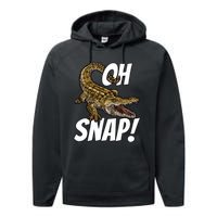 Oh Snap Funny Alligator Gator Crocodile Graphic Adults Performance Fleece Hoodie