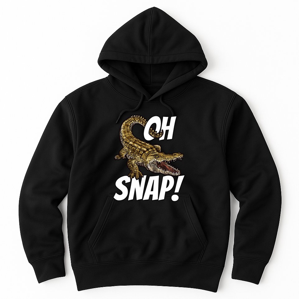 Oh Snap Funny Alligator Gator Crocodile Graphic Adults Hoodie