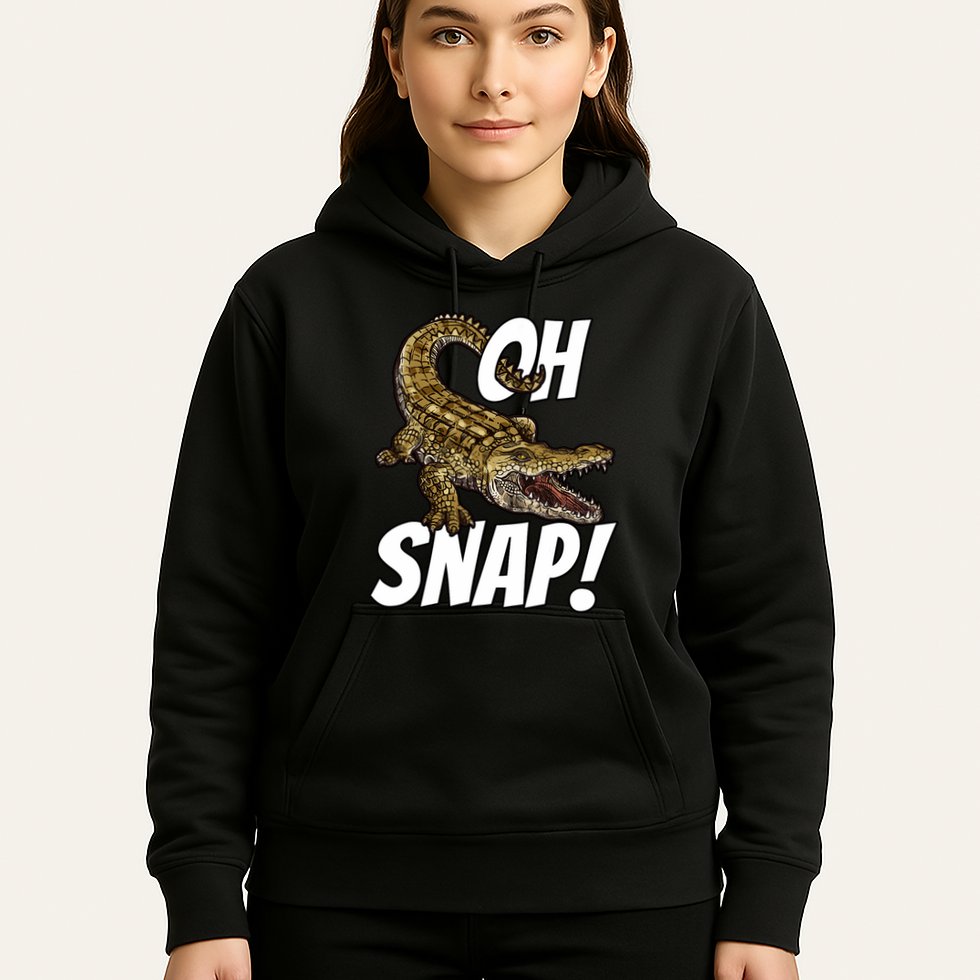 Oh Snap Funny Alligator Gator Crocodile Graphic Adults Hoodie