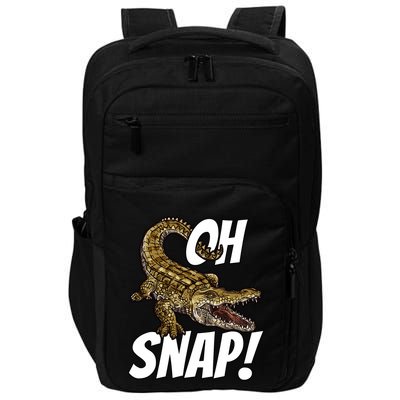Oh Snap Funny Alligator Gator Crocodile Graphic Adults Impact Tech Backpack