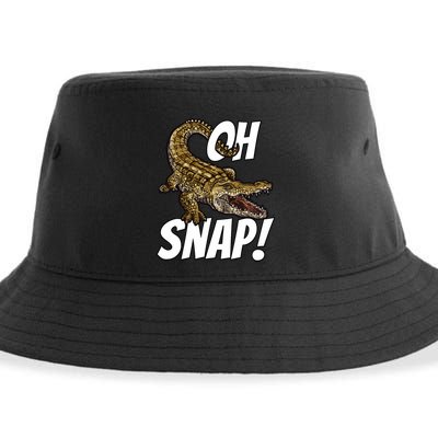Oh Snap Funny Alligator Gator Crocodile Graphic Adults Sustainable Bucket Hat