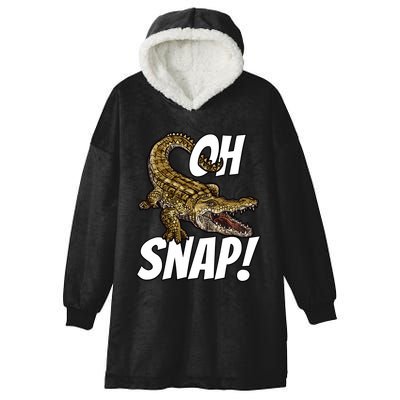 Oh Snap Funny Alligator Gator Crocodile Graphic Adults Hooded Wearable Blanket