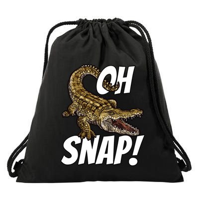 Oh Snap Funny Alligator Gator Crocodile Graphic Adults Drawstring Bag