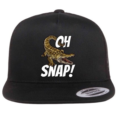Oh Snap Funny Alligator Gator Crocodile Graphic Adults Flatbill Hat