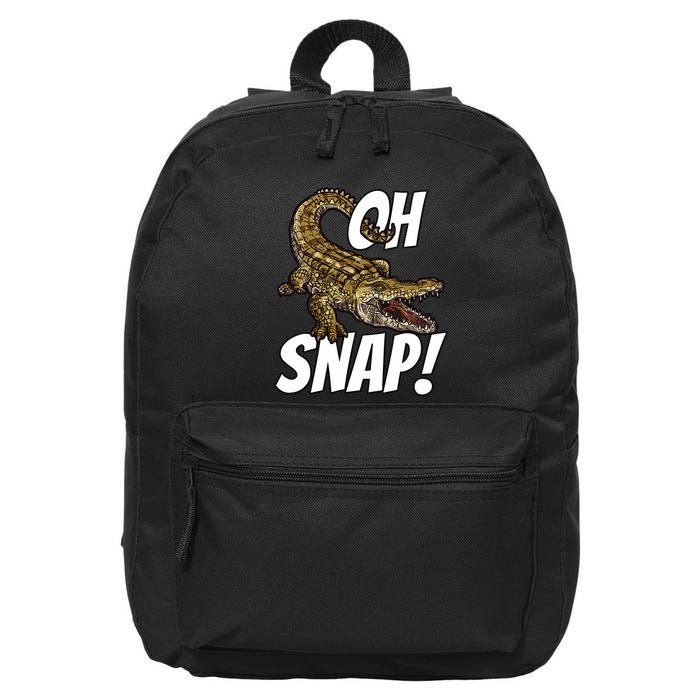 Oh Snap Funny Alligator Gator Crocodile Graphic Adults 16 in Basic Backpack