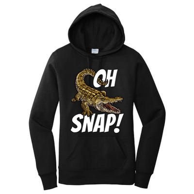 Oh Snap Funny Alligator Gator Crocodile Graphic Adults Women's Pullover Hoodie