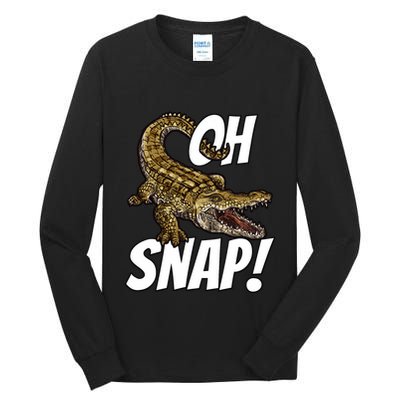 Oh Snap Funny Alligator Gator Crocodile Graphic Adults Tall Long Sleeve T-Shirt