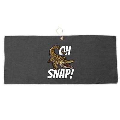Oh Snap Funny Alligator Gator Crocodile Graphic Adults Large Microfiber Waffle Golf Towel