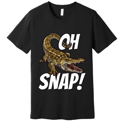 Oh Snap Funny Alligator Gator Crocodile Graphic Adults Premium T-Shirt