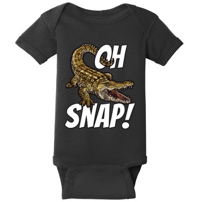 Oh Snap Funny Alligator Gator Crocodile Graphic Adults Baby Bodysuit